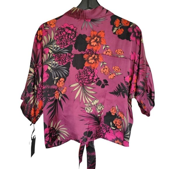 Midnight Bakery Floral Satin PJ Set Women Size Medium - Picture 12 of 13